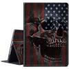 BPQOJB for Kindle Paperwhite 11th Gen 2021 6.8 inch Case - Signature Edition with Adjustable Stand & Auto Wake/Sleep - American Flag & Skull view 1