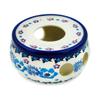 Polmedia Polish Pottery Heater - Blooming Blues Pattern Handmade in Boleslawiec Poland by Ceramika Artystyczna + Certificate of Authenticity view 1