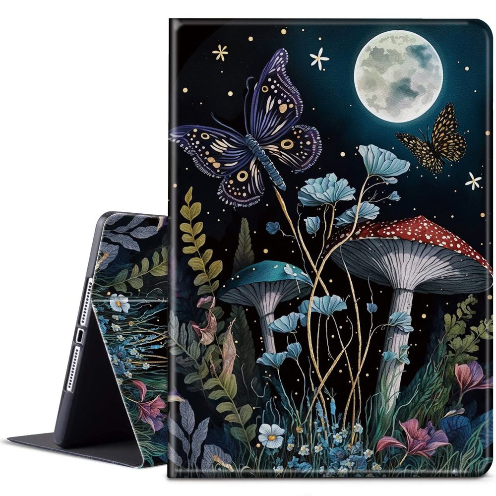 BPQOJB for Kindle Paperwhite Case 11th Generation 2021 6.8 inch for Kindle Paperwhite Signature Edition Case with Adjustable Stand & Auto Wake/Sleep Smart Cover - Mushroom Butterfly Moon