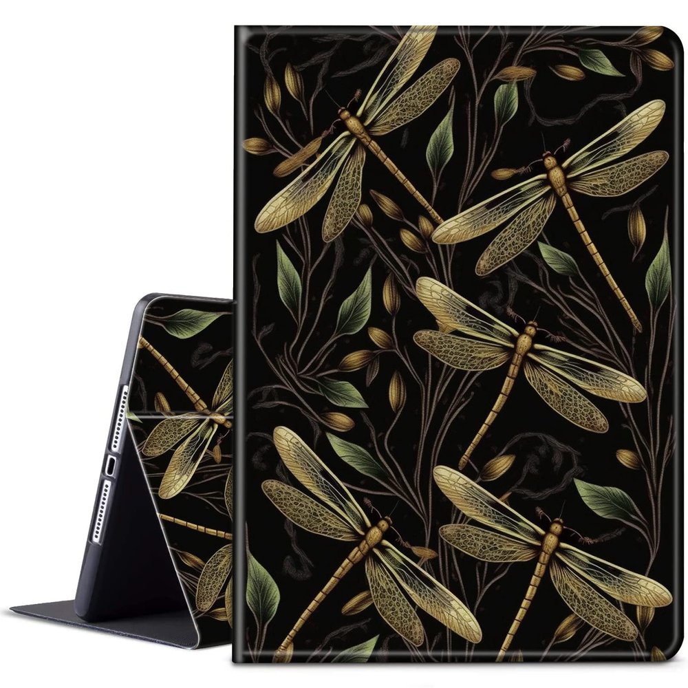 BPQOJB for Kindle Paperwhite 10th Gen 2018 6" E-Reader Case with Adjustable Stand & Auto Wake/Sleep - Dragonflies