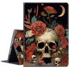 BPQOJB for Kindle Paperwhite Case - 10th Gen 2018, 6 Inch E-Reader Case with Adjustable Stand & Auto Wake/Sleep - Red Flowers Skull view 1