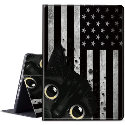 BPQOJB for Kindle Paperwhite Case - 10th Gen 2018, 6 Inch, Auto Wake/Sleep, American Flag Black Cat