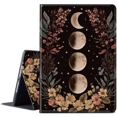 BPQOJB for Kindle Paperwhite 11th Gen 2021 6.8 inch Case - Signature Edition with Adjustable Stand & Auto Wake/Sleep Feature - Smart Protect Cover - Moon Flowers