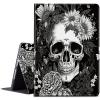 BPQOJB for Kindle Paperwhite 11th Gen 2021 6.8 inch Case - Signature Edition with Adjustable Stand & Auto Wake/Sleep Feature - Skull Flowers