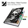 BPQOJB for Kindle Paperwhite 10th Gen 2018 6" E-Reader Case with Adjustable Stand & Auto Wake/Sleep - Skull Flowers view 3
