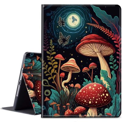 BPQOJB for Kindle Paperwhite 10th Gen 2018 Case with Adjustable Stand & Auto Wake/Sleep - Mushroom Moon