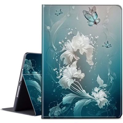 BPQOJB for Kindle Paperwhite Case 11th Generation 6.8 inch for Kindle Paperwhite Signature Edition Case with Adjustable Stand & Auto Wake/Sleep Feature Smart Protect Cover - Blue Art Butterflies
