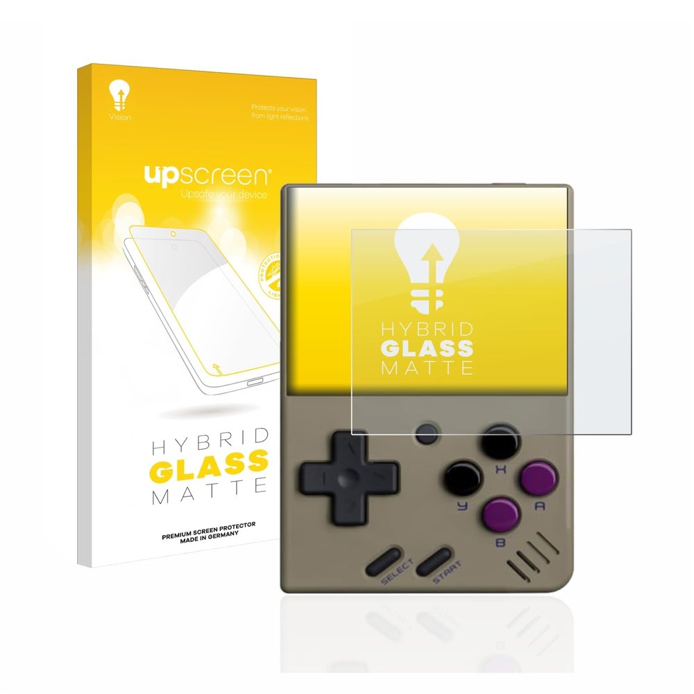 upscreen Matte Screen Protector Glass Film compatible with Miyoo Mini - Anti-Glare, Anti-Fingerprint, 9H Glass Protection