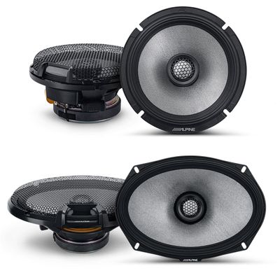 Alpine 6.5" & 6x9 R2 High-Resolution Speaker Bundle - A Pair of R2-S69 2-Way Coaxial Speakers & a Pair of R2-S65 6.5" Coaxial Speakers
