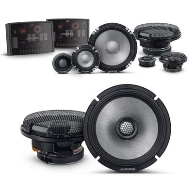 Alpine 6.5" R2 High-Resolution Speaker Bundle - A Pair of R2-S6533-Way Component Speakers & a Pair of R2-S65 6.5" Coaxial Speakers