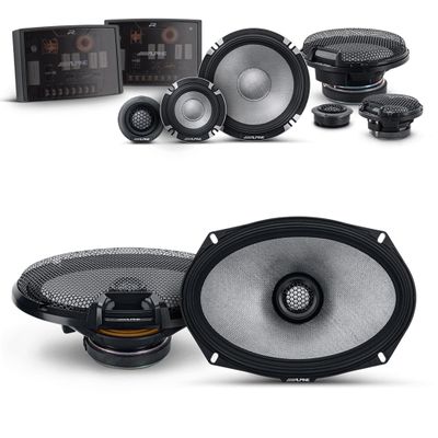 Alpine 6.5" & 6x9 R2 High-Resolution Speaker Bundle - A Pair of R2-S6533-Way Component Speakers & a Pair of R2-S69 6x9 Coaxial Speakers
