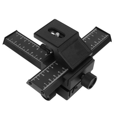 4Way Macro Focusing Rail Slider, 1/4inch Thread for Macro Photography and Close Up Both Double Tracks are 3.9in, Compatible with DSLR Mirrorless Camera