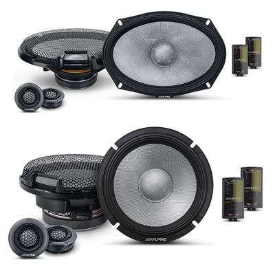 Alpine 6.5" & 6x9 R2 High-Resolution Speaker Bundle - A Pair of R2-S65C 2-Way Component Speakers & a Pair of R2-S69C 6x9 Component Speakers