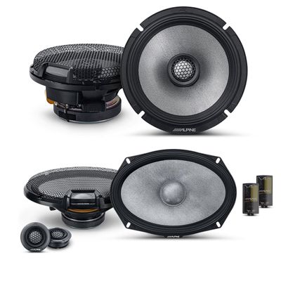 Alpine 6.5" & 6x9 R2 High-Resolution Speaker Bundle - A Pair of R2-S69C 2-Way Component Speakers & a Pair of R2-S65 6.5" Coaxial Speakers