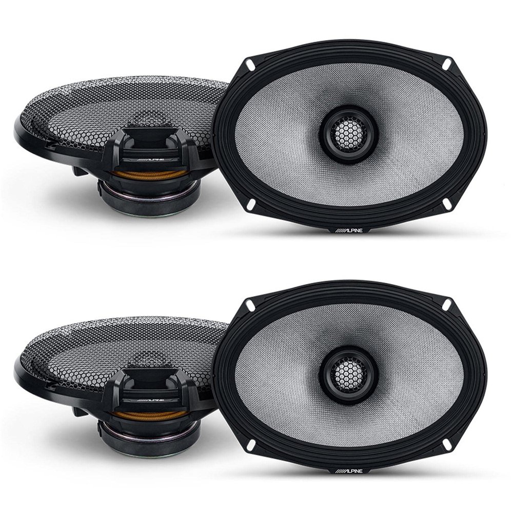 Alpine R2 Speaker Bundle -Two Pairs of R2-S69 6x9 R-Series High-Resolution Coaxial Speakers