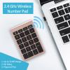 Yoidesu 22 Keys Number Pad, USB C Mini Numeric Keypad for Laptop with USB Reciever, Portable Numpad Financial Accounting for Laptop, Notebook, Desktop (Rose view 4