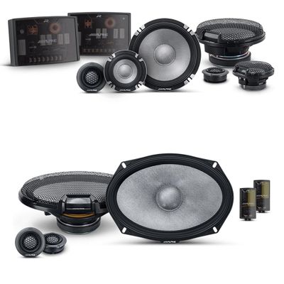 Alpine 6.5" & 6x9 R2 High-Resolution Speaker Bundle - A Pair of R2-S6533-Way Component Speakers & a Pair of R2-S69C 6x9 Component Speakers