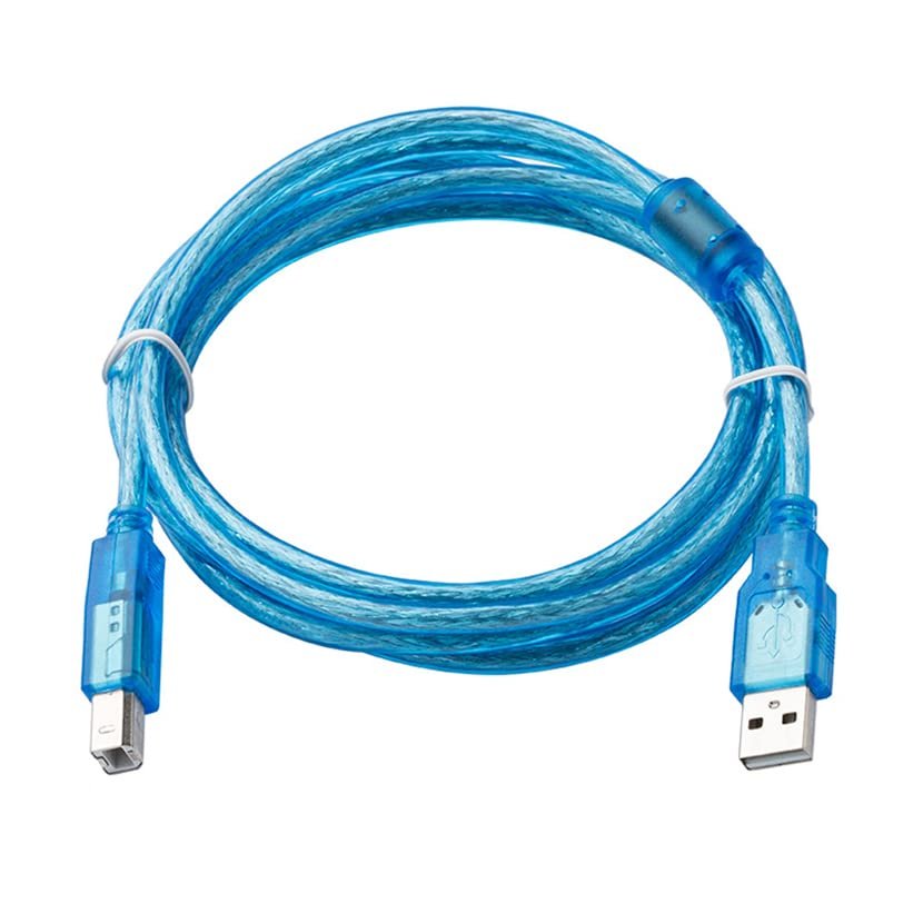 USB-Square Port Applicable PLC Programming Cable AFPX Series Data Download Cable Universal Square Port Cable Transparent (Blue 2m)