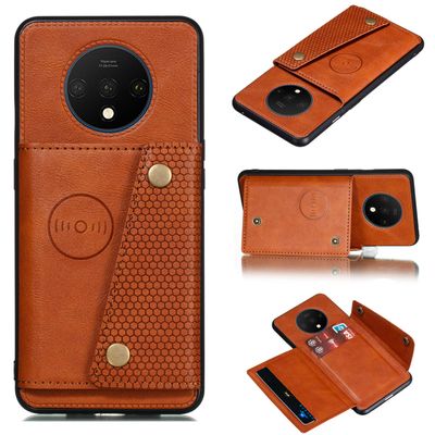 Elubugod Case for 1+ 7T Case Cover,with Card Slot Case for OnePlus 7T HD1901 HD1903 HD1900 HD1907 HD1905 Case Cover Brown