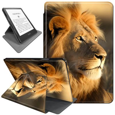 Rotating Case for 6.8" Kindle Paperwhite (11th Generation 2021) and Kindle Paperwhite Signature Edition,360 Degree Rotating Stand Fold Protective Smart Cover for Lion Animal