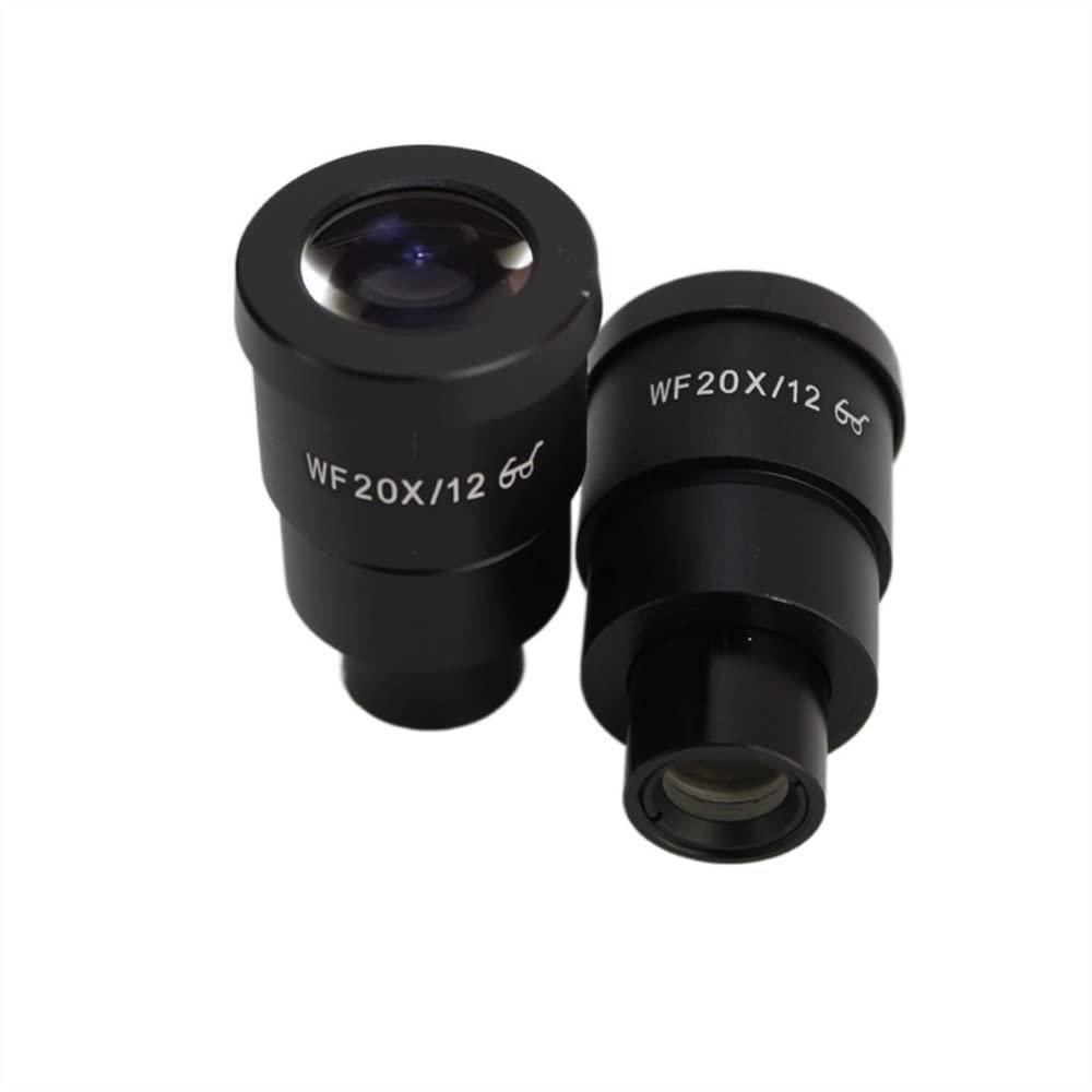 2PCS 10X 15X 20X Stereo Microscope Eyepiece Mounting Size 30mm High Eye Point Wide Angle Eyepiece (Color : WF20X-12mm)