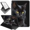 Rotating Case for 6.8" Kindle Paperwhite (11th Generation 2021) and Kindle Paperwhite Signature Edition,360 Degree Rotating Stand Fold Protective Smart Cover for Black Cat Cool view 1
