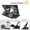 Rotating Case for 6.8" Kindle Paperwhite (11th Generation 2021) and Kindle Paperwhite Signature Edition,360 Degree Rotating Stand Fold Protective Smart Cover for Black Skull Flower view 3
