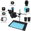 3.5X-90X Simul-Focal Continuous Zoom Trinocular Stereo Microscope 38MP HDMI USB Microsopio Camera 1/2 CTV Adapter Big Workbench w/Black aliuminum pad (Color : VGA CTV 0.5X len) view 2
