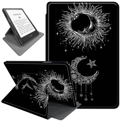 AIRWEE Kindle Paperwhite 6.8 Case, 360 Degree Rotating Stand Lightweight With Auto Sleep/Wake Smart Cover for Signature Paperwhite - Starry Sun Moon