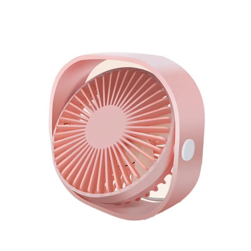 Tyenaza USB Desk Fan, Small Portable Desktop Fan Mute Three Wind Speed USB Charging Small Fan for Home Office Dormitory(Pink)