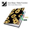 BPQOJB for Kindle 2022 Case 11th Generation 6.0 inch 2022 Release with Adjustable Stand & Auto Wake/Sleep Smart Protect Cover Case - Yellow Sunflowers Black view 3