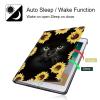 BPQOJB for Kindle 2022 Case 11th Generation 6.0 inch 2022 Release with Adjustable Stand & Auto Wake/Sleep Smart Protect Cover Case - Sunflower and Black Cat view 3