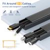 Cord Cover Raceway Kit - 157" Cable Concealer, Wire Hider for TV Wall Mounting and Wire Management, Black view 2