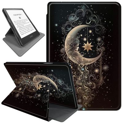 Rotating Case for 6.8" Kindle Paperwhite (11th Generation 2021) and Kindle Paperwhite Signature Edition,360 Degree Rotating Stand Fold Protective Smart Cover for Moon Smile Face