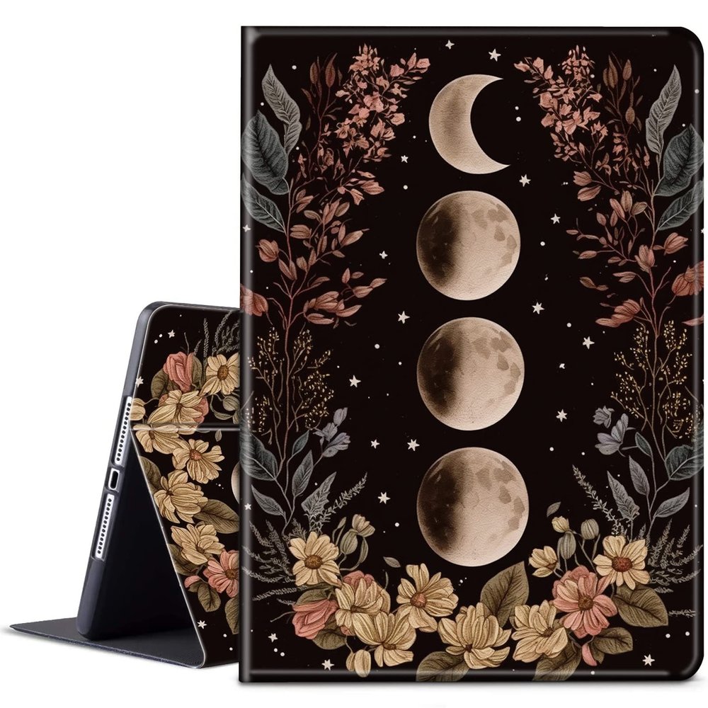 BPQOJB for Kindle 11th/12th Generation Case 6 inch 2022/2024 Release with Adjustable Stand & Auto Wake/Sleep Smart Protect Cover Case - Moon Flowers