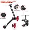 Lanxire Super Clamp with 9.8" Adjustable Friction Power Magic Arm - 5X 1/4" & 1x 3/8" Thread - Max Load 4.4lb/2kg - for LCD Monitors, LED Lights, Camera Cages view 2