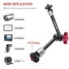 Lanxire Super Clamp with 9.8" Adjustable Friction Power Magic Arm - 5X 1/4" & 1x 3/8" Thread - Max Load 4.4lb/2kg - for LCD Monitors, LED Lights, Camera Cages view 4