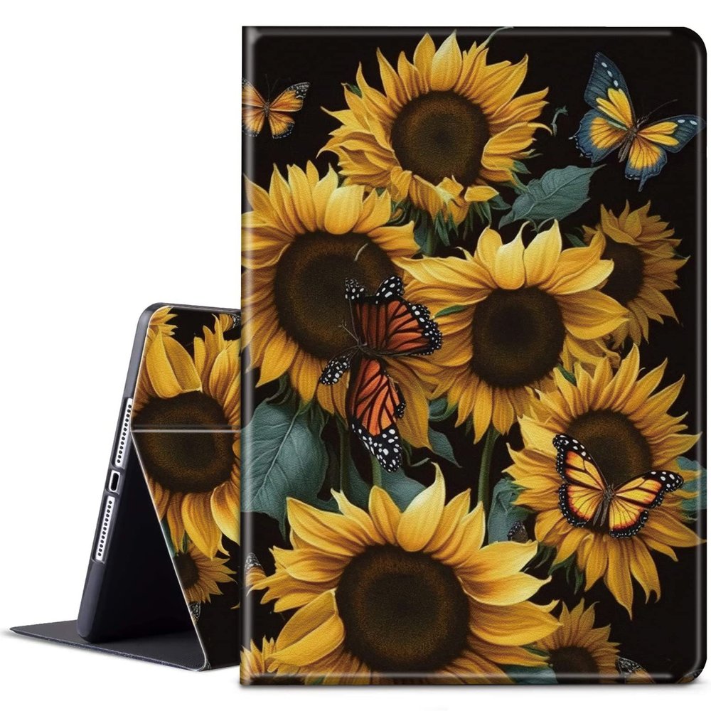 BPQOJB for Kindle 2022 Case 11th Generation 6.0 inch 2022 Release with Adjustable Stand & Auto Wake/Sleep Smart Protect Cover Case - Sunflowers Butterfly