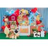 KONPON Farm Theme Cylinder Plinth Covers for Birthday Party Decorations Blue and White Squares Pedestal Cover Baby Shower Banner Plinth Cover Props HP-494-22.1''X26.5'' view 4