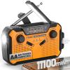 PRUNUS J-369 11100mWh Emergency Weather Radio, AA Batteries/Hand Crank/Solar/USB Charging, NOAA/AM/FM, LED Flashlight and Reading Lamp,SOS Alarm & Flashlight Portable view 1