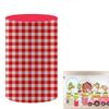 KONPON Farm Theme Cylinder Plinth Covers for Birthday Party Decorations Red and White Squares Pedestal Cover Baby Shower Banner Plinth Cover Props HP-493-11.8''X21.6'' view 1