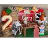 KONPON Farm Theme Cylinder Plinth Covers for Birthday Party Decorations Red and White Squares Pedestal Cover Baby Shower Banner Plinth Cover Props HP-493-11.8''X21.6'' view 4