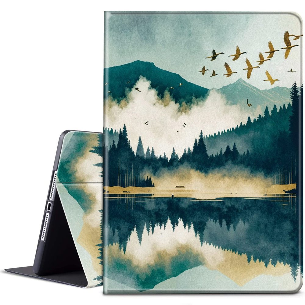 BPQOJB for Kindle 2022 Case 11th Generation 6.0 inch 2022 Release with Adjustable Stand & Auto Wake/Sleep Smart Protect Cover Case - Mountain Forest Tree