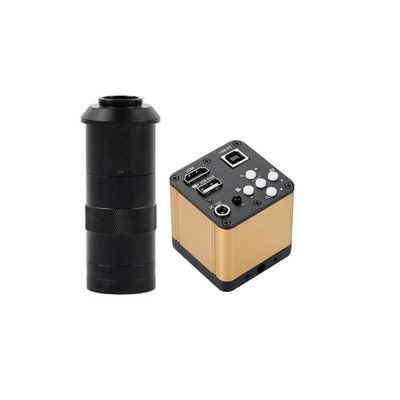 1080P HDMI USB Industrial Microscope Camera with U Disk Video Recorder, 100X C-Mount Lens for Welding Repair
