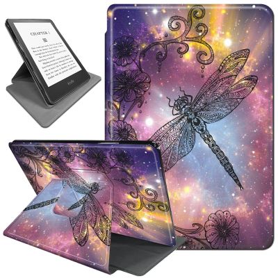 AIRWEE Kindle Paperwhite 6.8 Case, 360 Degree Rotating Stand Lightweight With Auto Sleep/Wake Smart Cover for Signature Paperwhite - Starry Dragonfly