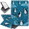 Rotating Case for 6.8" Kindle Paperwhite (11th Generation 2021) and Kindle Paperwhite Signature Edition,360 Degree Rotating Stand Fold Protective Smart Cover for Penguin in Blue view 1
