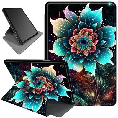 AIRWEE Case for iPad 10.2, 9th/8th/7th Gen, 360 Rotating Leather Smart Stand Fold Case, Lotus Pattern