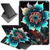 AIRWEE Case for iPad 10.2, 9th/8th/7th Gen, 360 Rotating Leather Smart Stand Fold Case, Lotus Pattern view 1