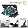 AIRWEE Case for iPad 10.2, 9th/8th/7th Gen, 360 Rotating Leather Smart Stand Fold Case, Lotus Pattern view 3