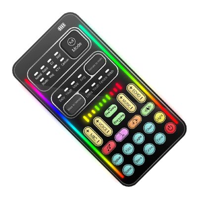 Portable Voice Changer,Handheld Microphone Voice Changer with 8 Sound Effects,Live Sound Card,Mini Voice Changer Device for Gaming Streaming and Entertainment